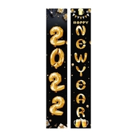 2 PCS Nouvel An Porche Signe Bonne Année Porte Bannières Suspendus Décorations Du Nouvel An pour La Maison Mur Réveillon Du Nouvel An Cadeau Festivals Intérieur Extérieur