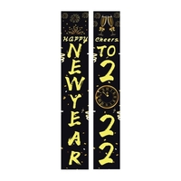 2 PCS Nouvel An Porche Signe Bonne Année Porte Bannières Suspendus Décorations Du Nouvel An pour La Maison Mur Réveillon Du Nouvel An Cadeau Festivals Intérieur Extérieur