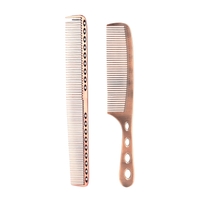 2 Pcs Salon peigne avec échelle professionnelle coiffeur coiffure en acier peigne en métal coupe de cheveux peigne