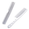 2 Pcs Salon peigne avec échelle professionnelle coiffeur coiffure en acier peigne en métal coupe de cheveux peigne