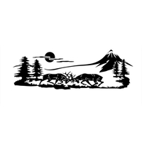 2 Pcs Universel Vinyle Arbres Montagne Forêt Graphique Autocollants Emblème De Voiture Emblème Graphique Autocollant Corps Fenêtre Pare-chocs Décorations pour RV,  Caravane,  Camion