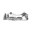 2 Pcs Universel Vinyle Arbres Montagne Forêt Graphique Autocollants Emblème De Voiture Emblème Graphique Autocollant Corps Fenêtre Pare-chocs Décorations pour RV,  Caravane,  Camion