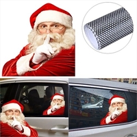 2 pièces 3D dessin animé Santa voiture fenêtre couverture Auto couvre réaliste voiture autocollant cadeau de noël (gauche et droite)