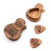 2 pièces de guitare en bois avec boîte en bois pour guitares électriques acoustiques plectre basse ukulélé instrument de musique outil