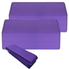 2 pièces EVA Yoga blocs 1 pièces coton Yoga sangle Stabilité blocs Yoga sangle ensemble pour Yoga Pilates méditation