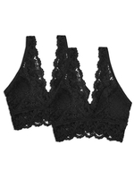 2 pièces femmes dentelle soutien-gorge sans armatures doux Crop hauts