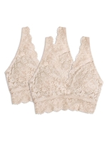 2 pièces femmes dentelle soutien-gorge sans armatures doux Crop hauts