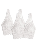 2 pièces femmes dentelle soutien-gorge sans armatures doux Crop hauts