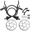2 pièces Kit de frein à disque de vélo hydraulique Disque de frein à disque de 160 mm Étrier avant et arrière en aluminium Frein à disque Vélo Rotors en acier inoxydable avec 12 boulons Accessoires de vélo Équipement d