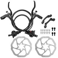 2 pièces Kit de frein à disque de vélo hydraulique Disque de frein à disque de 160 mm Étrier avant et arrière en aluminium Frein à disque Vélo Rotors en acier inoxydable avec 12 boulons Accessoires de vélo Équipement d