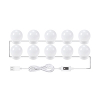 2 pièces LED miroir de maquillage lumières contrôle de capteur intelligent miroir de courtoisie lumières salle de bain miroir lumière avec câble USB 1.5 m LED bandes lumineuses