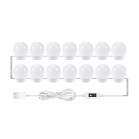 2 pièces LED miroir de maquillage lumières contrôle de capteur intelligent miroir de courtoisie lumières salle de bain miroir lumière avec câble USB 1.5 m LED bandes lumineuses