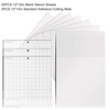 20 feuilles de pochoir vierges PCS 12x12 po avec tapis de découpe de remplacement 3 pcs quadrillé