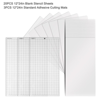 20 feuilles de pochoir vierges PCS 12x24 po avec tapis de rechange 3pcs sans glissade
