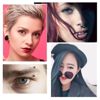 20 pièces corps Piercing bijoux Kit nez Tragus ventre langue lèvre aiguilles Piercing barre anneau en acier inoxydable bijoux outil