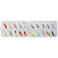 20 pièces truite cuillère leurre ensemble couleurs mélangées appât en métal artificiel matériel de pêche du lac d