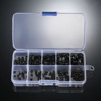 200 pcs Noir Allen Tête Socket Internal Hex Set Grub Vis Assortiment Tasse Point Vis Kit pour L