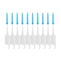 200Pcs / Box Dental Floss Interdental Brush Teeth Stick Toothpick Soft Silicone Double-endoth Dicks Oral Care