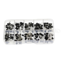 200PCS TO-92 NPN P-NP P-ower Transistor 10 Types Valeurs Kit Set BC337/ BC327/ 2N222/ 2N2907/ 2N3904/ 2N3906/ S8050/ S8550/ A1015/ C1815 avec Boîte de Rangement Assortie Portable