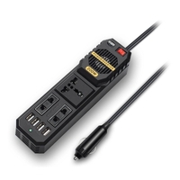 200W onduleur DC 12V à AC 220V convertisseur de puissance de véhicule avec 3 prises de courant alternatif 4 Ports de charge USB