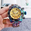 2020 explosif INVICTA symphonie Clown Inverta vente chaude Quartz hommes alliage boîtier montre vert violet blanc nouilles