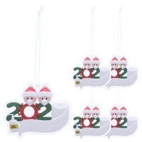 2020 ornements de noël quarantaine famille de 2 arbre de noël suspendus ornements père noël bonhomme de neige bricolage nom décorations pour enfants fête de famille