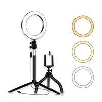 20cm / 8inch LED Ring Light 3 Couleurs 3500-6500K Température 10 Niveaux Dimmable