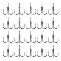 20pcs Crochets Treble Fortes 2 / 4 / 6 / 8 / 10 Fishhook