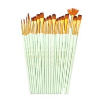20pcs Draw Paint Brushes Set Kit Artist Paintbrush Multiple Mediums Brushes with Nylon Hair for Artist Acrylic Aquarelle Watercolor Gouache Oil Face Painting for Great Art Drawing Supplies for Painter Students