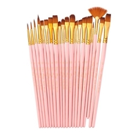 20pcs Draw Paint Brushes Set Kit Artist Paintbrush Multiple Mediums Brushes with Nylon Hair for Artist Acrylic Aquarelle Watercolor Gouache Oil Face Painting for Great Art Drawing Supplies for Painter Students
