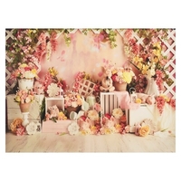 2.1 * 1.5 m/7 * 5ft Photographie Fond Portrait Photographie Décors avec Fleurs Motif Photo Studio Props pour Portrait Produit Photos Fête Décoration