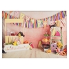 2.1 * 1.5 m/7 * 5ft Photographie Fond Portrait Photographie Décors Rose Style Photo Studio Props pour Bébé Fille Portrait Photos Fête Décoration