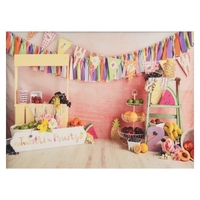 2.1 * 1.5 m/7 * 5ft Photographie Fond Portrait Photographie Décors Rose Style Photo Studio Props pour Bébé Fille Portrait Photos Fête Décoration
