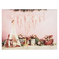 2.1 * 1.5 m/7 * 5ft Photographie Fond Portrait Photographie Décors Rose Style Photo Studio Props pour Bébé Fille Portrait Photos Fête Décoration