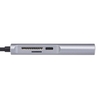 210A USB C Hub Aluminium Multi-Port USB 3.1 Adaptateur avec USB-C Port de charge HD Port de transmission USB C 3.1 Ports Type-C Port Lecteur carte SD / TF Gris