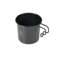 210ml Camping en plein air en acier inoxydable Sierra tasse avec revêtement en titane noir Portable Camping randonnée pique-nique BBQ vaisselle ustensiles de cuisine
