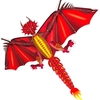 210T Polyester feu Dragon cerf-volant géant Super taille cerf-volant