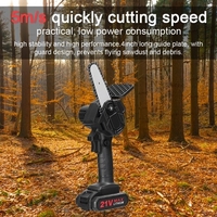 21V 500W 4 pouces batterie au lithium rechargeable scies à élaguer électriques petit moteur de brosse de tronçonneuse à fendre le bois outil électrique à une main pour le travail du bois jardin verger
