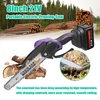 21V 8 pouces Portable Élagage Électrique Scie Petite Scie À Chaîne À Bois Moteur Brushless À Une Main Outil De Travail Du Bois pour Jardin Verger