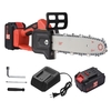21V Brushless Mini tronçonneuse sans fil 10 pouces Scie à chaîne électrique Scie à main 4.0Ah Batterie rechargeable Chargeur rapide Alimenté Branche d