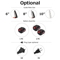21V Brushless Mini tronçonneuse sans fil 10 pouces Scie à chaîne électrique Scie à main 4.0Ah Batterie rechargeable Chargeur rapide Alimenté Branche d