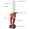 21V Brushless Mini tronçonneuse sans fil 10 pouces Scie à chaîne électrique Scie à main 6.0Ah Batterie rechargeable Chargeur rapide Alimenté Branche d
