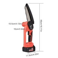21V Brushless Mini tronçonneuse sans fil 6 pouces Scie à chaîne électrique Scie à main 4.0Ah Batterie rechargeable Chargeur rapide Alimenté Branche d