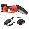21V Brushless Mini tronçonneuse sans fil 6 pouces Scie à chaîne électrique Scie à main 4.0Ah Batterie rechargeable Chargeur rapide Alimenté Branche d