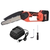 21V Brushless Mini tronçonneuse sans fil 8 pouces Scie à chaîne électrique Scie à main 6.0Ah Batterie rechargeable Chargeur rapide Alimenté Branche d