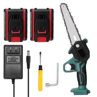 21V Deux Batterie Portable Mini Élagage Électrique Scie Rechargeable Petite Scie À Chaîne À Bois À Une Main Outil De Travail Du Bois pour Jardin Verger Branche Clip