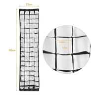 22 * 90 cm / 8.7 * 35in bande de photographie grille de boîte à lumière grille noire en nid d
