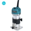 220V 800W Trim Router 30000r / min avec guide de bord de base transparent Tondeuse électrique en bois Stratifié Compact Palm Router Corded for Woodworking Trimming Slotting Notching / Aluminium Blue