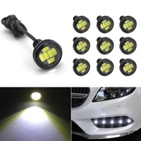 23mm Eagle Eye LED Ampoule,  DRL Light Ultra Mince Étanche Noir En Aluminium Shell Voiture Moto Clignotants Fog Tail Backup Inverse Light,  10-Pack
