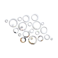 23pcs décor à la maison moderne miroir acrylique 3D autocollants muraux ronds